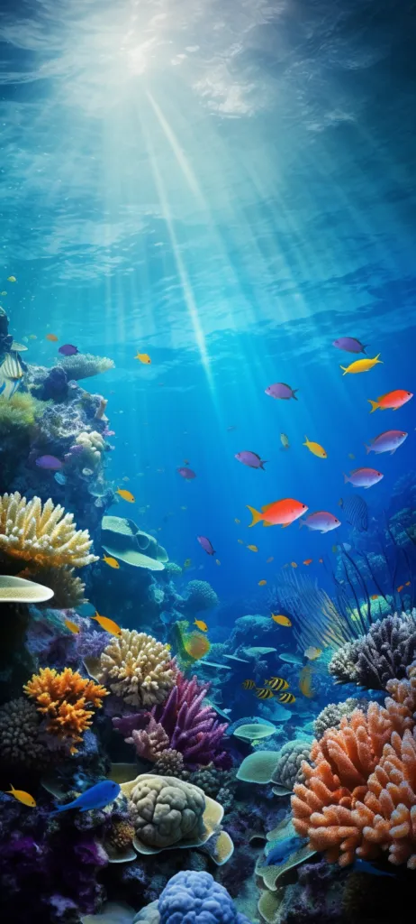 Fondo de pantalla con arrecife de coral vibrante