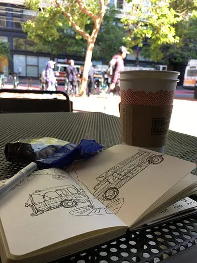 Caminata por San Francisco en dibujo de línea continua 2