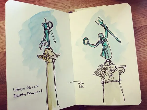 Caminata por San Francisco en dibujo de línea continua 3