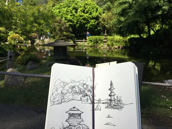 Caminata por San Francisco en dibujo de línea continua 6